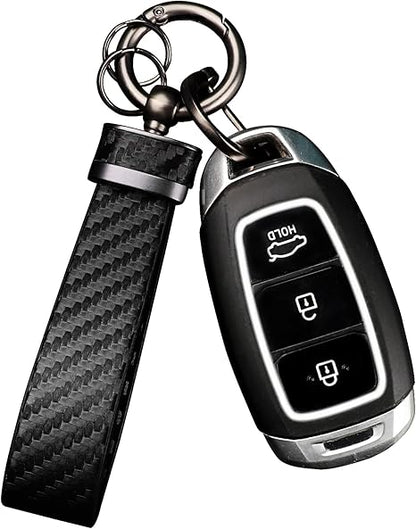 Carbon fiber car keychain, car accessory key ring and anti-loss product