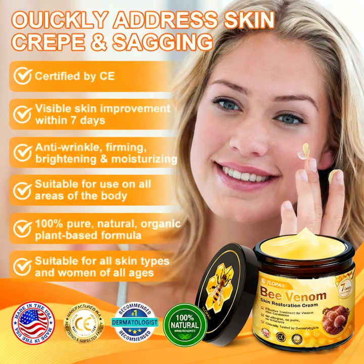 ✨TLOPA® Bee Venom Repair Radiance Cream | Unlock Smooth Skin, Fight Sagging 🎁 Lightweight Daily Care, Limited-Time 70% OFF🎊